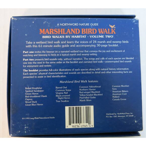 Northwood Nature Guide MARSHLAND BIRD WALK Cassette and Book in Box 1995 - Picture 6 of 14
